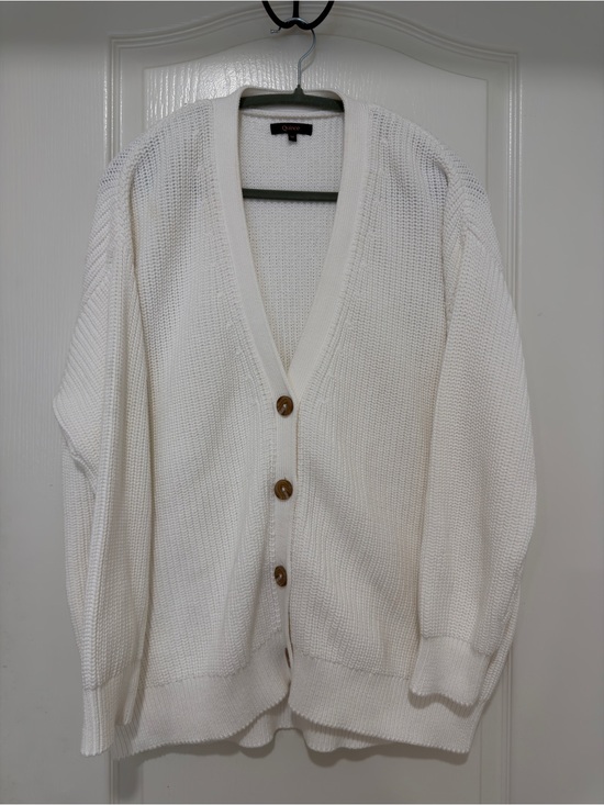 Quince Sweaters - Quince Ivory Oversized Boyfriend Cardigan Size M Organic Cotton